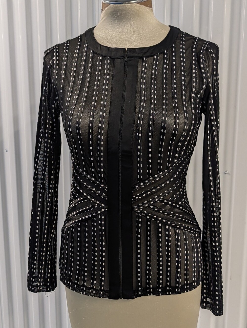 WEAVZ sheer polka dot stripe jacket S